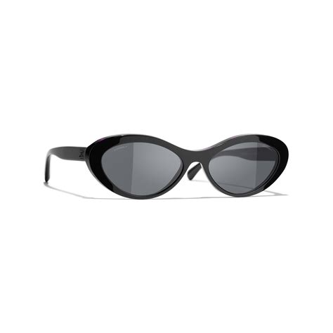 chanel oval sunglasses on face